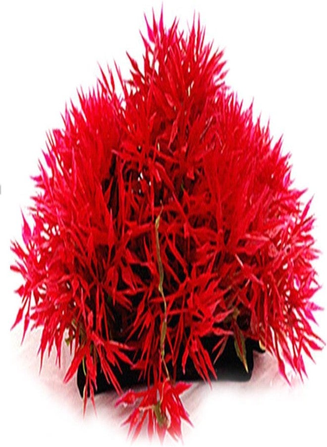 Tnyvm Red Artificial Flowers, Fake Flowers, Artificial Pine with Base Grass Fish Tank Ornament Aquatic Plant Landscape Decor, Aquarium Décor Plastic Plants - Image 1